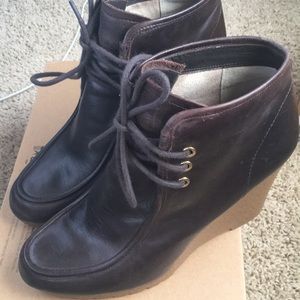 Michael Kors Leather Wedge Bootie